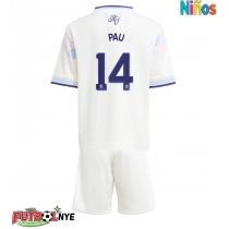 Camiseta Aston Villa Pau Torres #14 Tercera Equipación para niños 2025-26 manga corta (+ pantalones cortos)